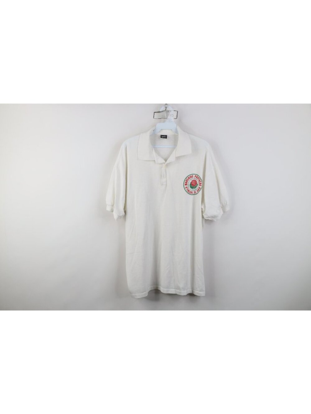 Vintage 80s Mens XL O'Fallon Marching Panthers Rose Bowl Collared Polo Shirt USA